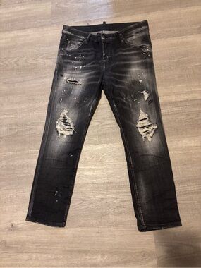 Dsquared2 Jeans Womens Sz 8 Cool Skinny Black Distress Grunge Punk Designer